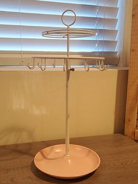 Umbra White and Pink Jewelry Tree Organizer